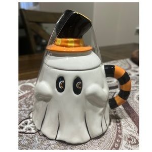 Transpac Little Village by Shelly Comiskey Halloween Ghost Mug With Hat Topper